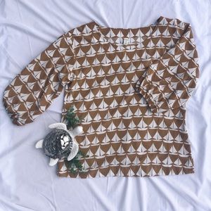 Tan sail boat blouse